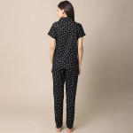 Women Black Printed Night suit